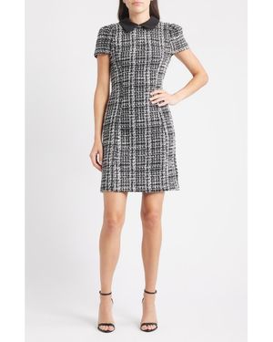 Julia Jordan Cap Sleeve Bouclé Tweed Sheath Dress - Gray