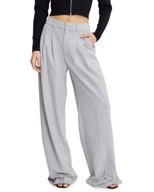 GOOD AMERICAN Essential Wide Leg Suiting Pants - Gray