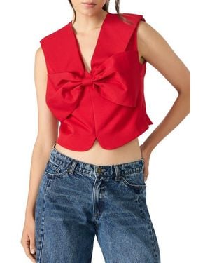 Steve Madden Ayanna Sleeveless Crop Top - Red