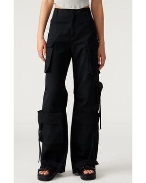 Steve Madden Duo Wide Leg Cargo Pants - Black