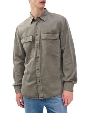 Rag & Bone Finch Cotton & Lyocell Button-Up Overshirt - Gray