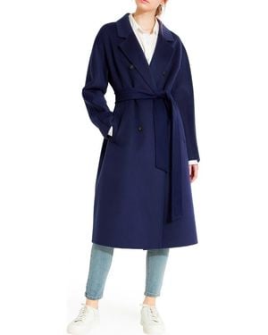 Belle & Bloom Boss Girl Double Breasted Wool Blend Coat - Blue