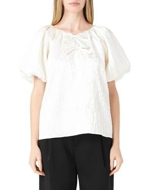 Endless Rose Crinkle Satin Top - White
