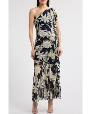 Chelsea28 Drape Ruffle One-Shoulder Maxi Dress - Multicolor