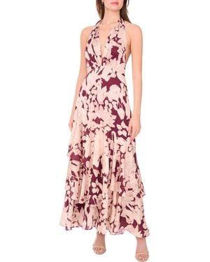 Parker The Vanya Floral Evening Dress - Red