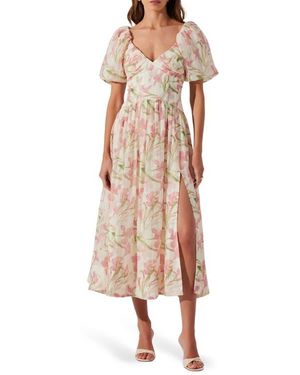 Astr Sasilia Floral Midi Dress - Multicolor