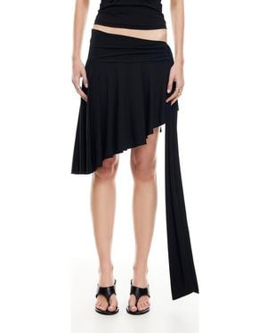 Lioness Safari Asymmetric Midi Skirt - Black