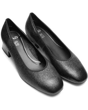 Ara Gypsum Block Heel Pump - Black