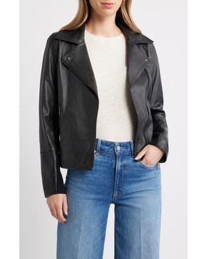Caslon Leather Moto Jacket - Black