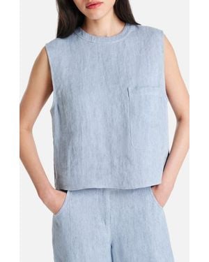 Twp Crop Denim Tank - Blue