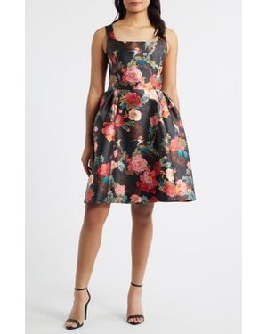 Julia Jordan Sleeveless Fit & Flare Cocktail Dress - Red