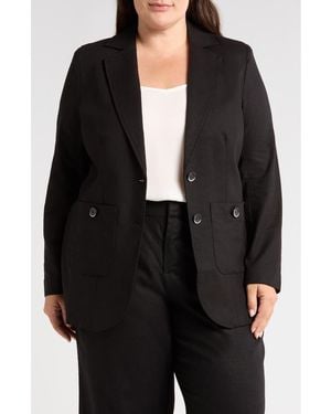 UNIVERSAL STANDARD Coastal Linen Blend Blazer - Black