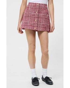 French Connection Houndstooth Check Miniskirt - Red