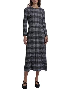Misook Heritage Fit Tweed Knit Maxi Dress - Black