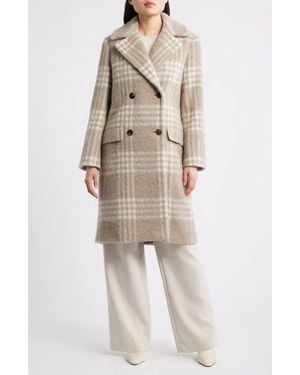 Fleurette Bailey Plaid Alpaca & Wool Blend Coat - Natural