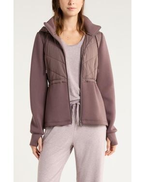 Zella Quilted Scuba Knit Jacket - Purple
