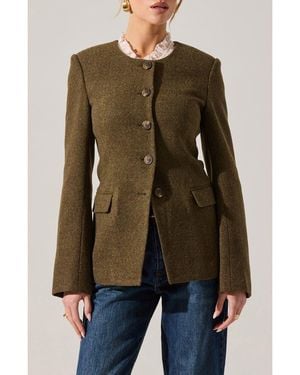 Astr Bellmere Herringbone Tweed Jacket - Natural