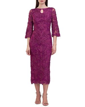 meli soutache cocktail midi dress JS Collections Women's Meli Soutache Cocktail Midi Dress - Blue