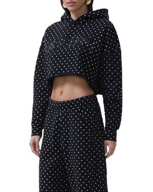 AFRM Darius Crop Cotton Hoodie - Blue