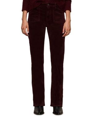 Sanctuary High Waist Bootcut Velveteen Pants - Red