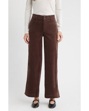 Wit & Wisdom Emma 'Ab'Solution Wide Leg Corduroy Pants - Brown