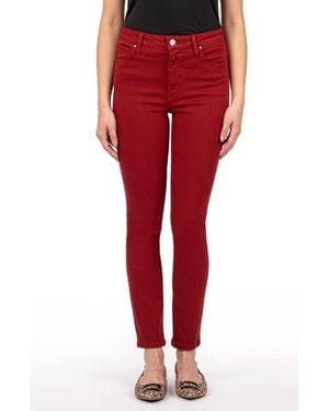 Kut From The Kloth Charlize Fab Ab High Waist Ankle Cigarette Jeans - Red