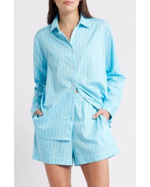 French Connection Alexis Stripe Poplin Shirt - Blue
