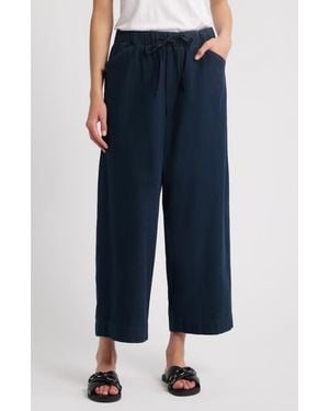 Rag & Bone Cleo Wide Leg Cotton Drawstring Pants - Blue