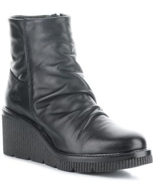 Bos. & Co. Waterproof Ruched Wedge Booties - Gray