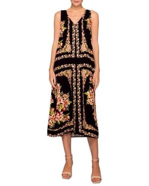 MELLODAY Sleeveless Shift Midi Dress - Black