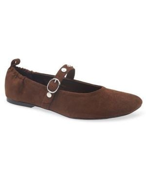 Open Edit Amethyst Mary Jane Ballet Flat - Brown