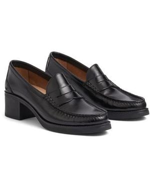 LK Bennett Manon Block Heel Penny Loafer - Black