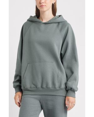 BP. Fleece Detail Oversize Raglan Hoodie - Gray
