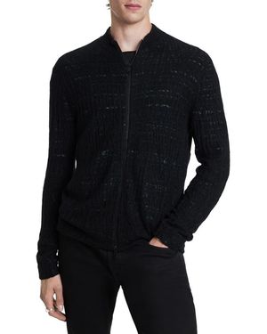 John Varvatos Dubois Space Dye Knit Jacket - Black