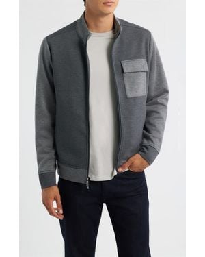 Robert Barakett Isaak Colorblock Knit Jacket - Gray