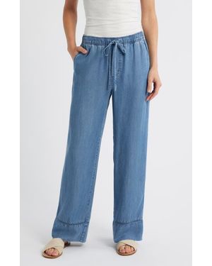 Cloth & Stone Ladder Trim Drawstring Pants - Blue