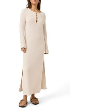 Splendid X @Cellajaneblog Long Sleeve Cotton Blend Caftan - Natural