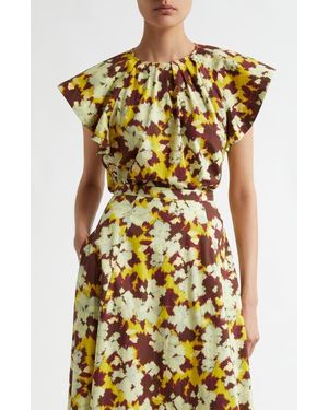 Ulla Johnson Rumi Print Flutter Sleeve Top - Multicolor