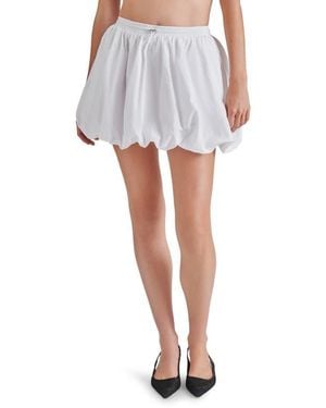 Steve Madden Savona Cotton Drawcord Bubble Hem Miniskirt - White