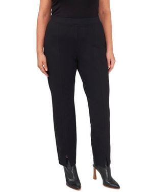 Cece Slit Hem Ponte Straight Leg Pants - Black