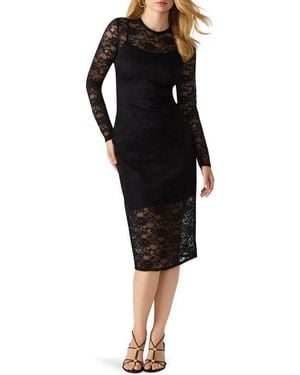 Steve Madden Hailee Long Sleeve Lace Body-Con Dress - Black