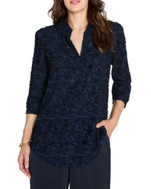 NIC+ZOE Any Occasion Jacquard Top - Blue