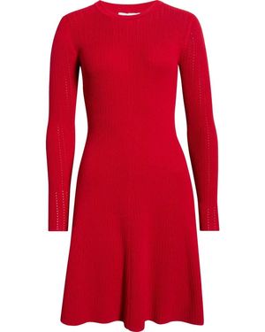 Madewell Tina Pointelle Sweater Minidress - Red