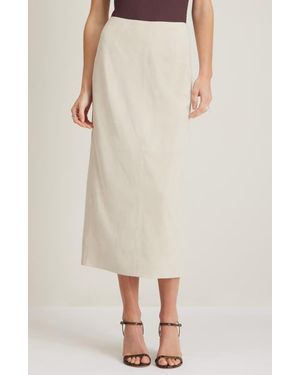 Nordstrom Suede Midi Skirt - Natural