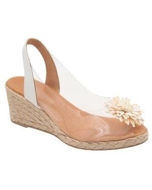 Andre Assous Slingback Espadrille Peep Toe Wedge Sandal - Natural