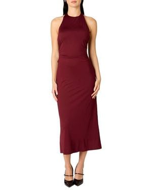 Nia Mirabel Halter Dress - Red