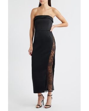 DELFI Collective Nourisse Lace Inset Strapless Gown - Black