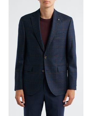 Jack Victor Esprit Deco Check Wool Mélange Sport Coat - Blue