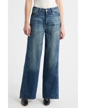 WARP+WEFT High Waist Wide Leg Jeans - Blue