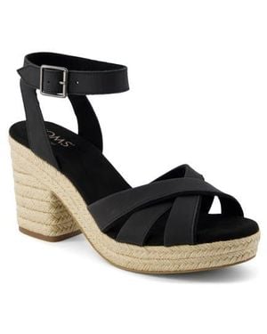 TOMS Majorca Ankle Strap Platform Sandal - Black